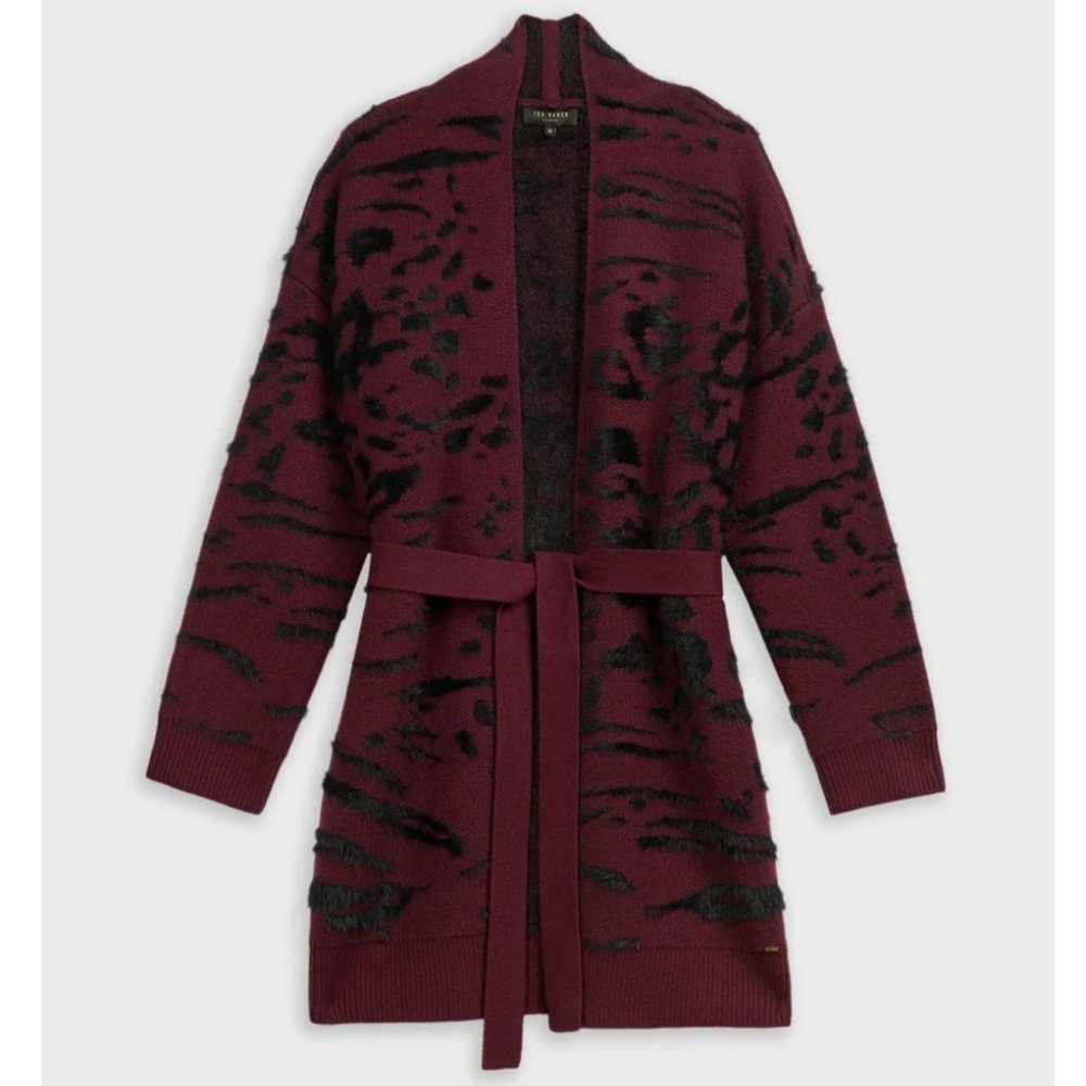 Ted Baker Safrohn Jacquard Long Cardigan - Picture 5 of 9
